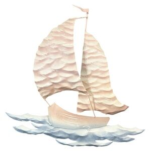 Nautical Metal Wall Art with Sailboat Design